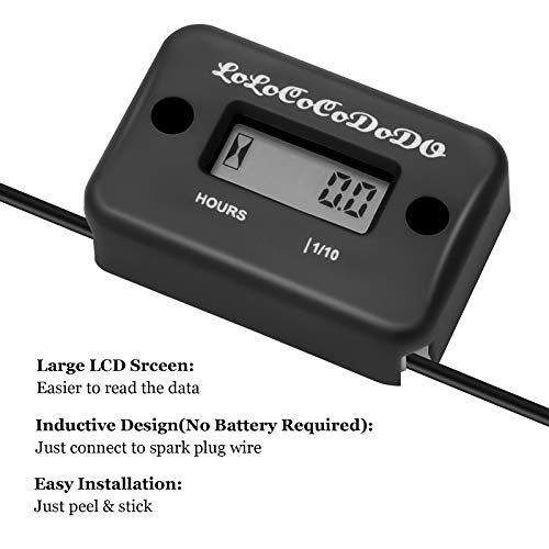 HM1 Inductive Hour Meter for Gas Engine Lawn Mower Dirt Bike Motorcycle