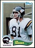 1982 Topps #398 Joe Senser Minnesota Vikings (Football Card) NM Vikings West Chester St
