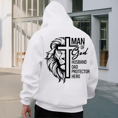 Hoodies for Men Graphic, Oversized Christian Cross Lion Pullover Hoodies, Pullover Top Fashion Clothes3