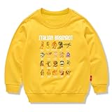 [EcoLegacyLML] イタリアンブレインロット 子供服 春秋 スウェット 長袖 クルーネック 男の子 女の子 綿100% キッズ 薄手 カジュアル 小学生 トップス プレゼント イエロー 120CM