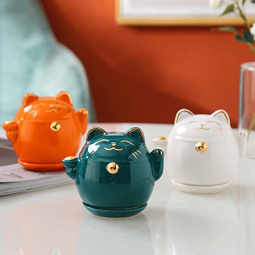 Contenant de cure-dents chaton en céramique chic et distributeur de table - 5