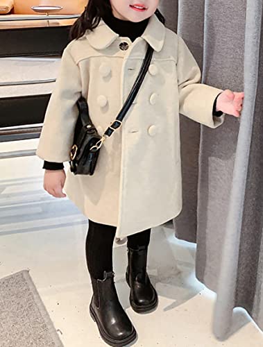 CM C&M WODRO Girls Dress Coat Kids Winter Warm Jacket Long Sleeve Button Trench Coat Pocket Long Peacoat Outerwear 2-7 Years3