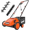 MAXLANDER 13 Inch 12 Amp Electric Dethatcher and Scarifier, 2-in-1 Lawn Dethatcher with 4-Position Depth Adjustment, 30L Removable Collection Bag, Airboost Technology Increases Lawn Health