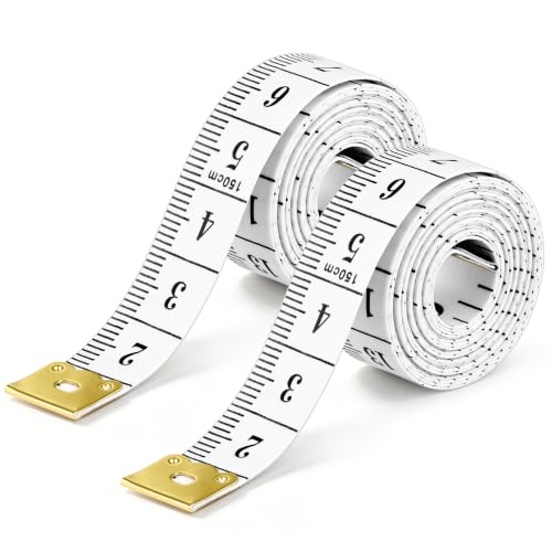 Body Measuring Tape, 2PCS Dual Sided Tape Measure for Body Measurement, Soft Flexible Measuring Tape for Fabric Tailor and Sewing, Weight Loss, Waist Measuring Tape, 60in/150cm