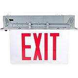 Morris Products LED Exit Sign – Recessed Mount Edge – Red on Clear Panel, Black Housing – Compact, Low-Profile Design – Single Sided Legend – Energy Efficient, High Output – 1 Count