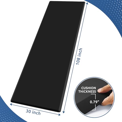 Image of 0.8 inch Thick Kitchen Mat Cushioned Anti Fatigue Rug Comfort Floor Mats | Water-Resistant, Non-Slip, Easy to Clean Comfort Floor Mat for Kitchen, Sink & Office, Multiple Colors & Sizes, 108 inch x 30 inch