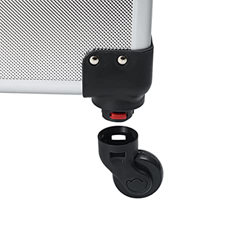 Maxmye 4-In-1 Makeup Rolling Train Case, Pull Rod Style Aluminum Rolling Makeup Case, Removable Layers, Professional Artist Trolley Cosmetic Organizer With 2 Wheels Folding Trays And Locks (Silver) #TOP6