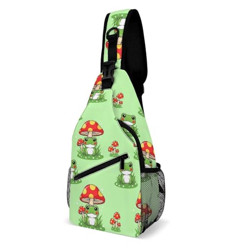 Sac bandoulière grenouille champignon rouge léger crossbody de randonnée