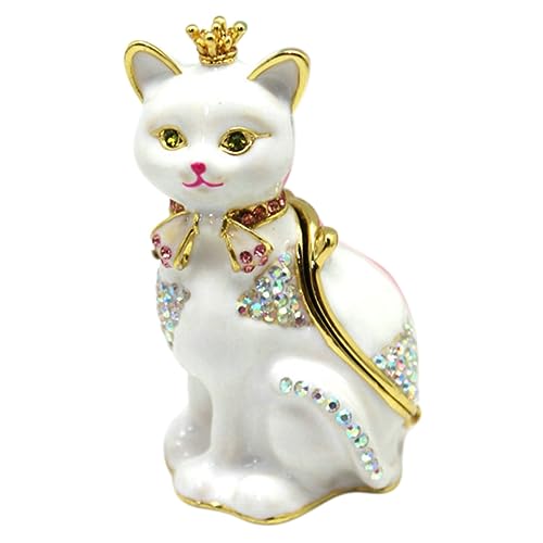 Boîte à bijoux chat en alliage ciselé Cabilock décorative et facile à ouvrir - 2