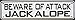 JellyBeadZ Brand - Plastic Sign - Beware of Attack Jackalope