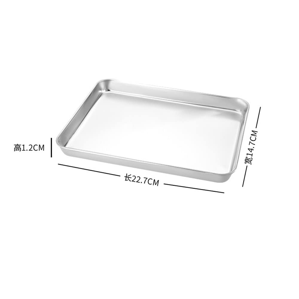 ACiyD Bandeja para Hornear Platos de Salchicha al Vapor Sartén Antiadherente Rectangular Utensilios para Hornear Galletas de Acero Inoxidable (22.7x14.7x1.2cm)