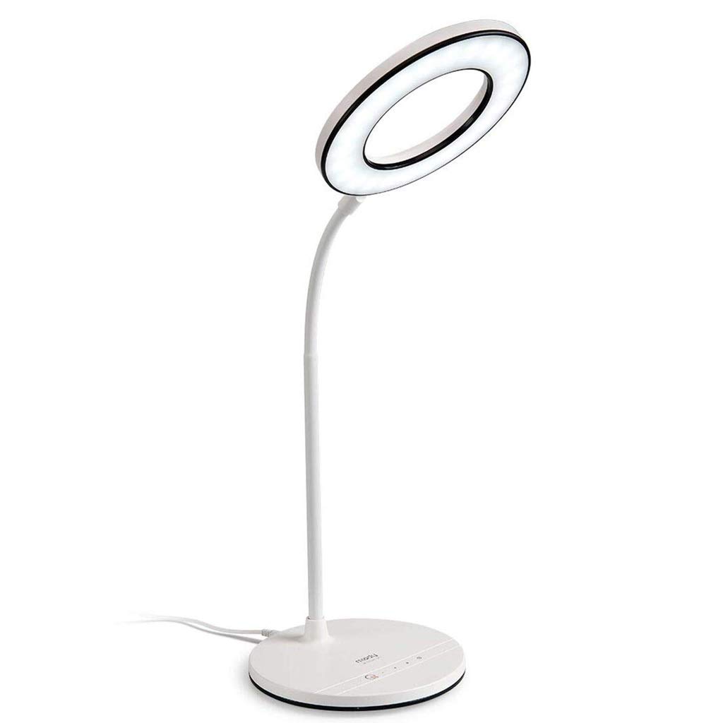 Desk Lamp LED Table Lamp Eye-Caring Desk Lamp, 3 Color Modes with 4 Levels of Brightness, Dimmable USB Charging Office Lamp, Touch Control, 360° Flexible