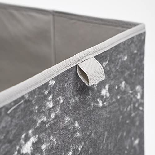 OHS Pack Of 2 Crushed Velvet Storage Boxes Set Home Bathroom Collapsible Foldable Toys Pop Up Folding Cube Box, Charcoal Grey - Image 2