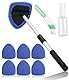 Huifoo Auto Scheibenreiniger mit 6 Mikrofaserpads und Sprühflaschen,Auto Fensterwischer Kit,autoscheiben innenreiniger mit Ausziehbarer Griff,180 Grad drehbar,Blau