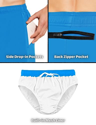 DEMOZU Short masculino de corrida de 12,7 cm, secagem rápida, atlético, treino, academia, exercícios