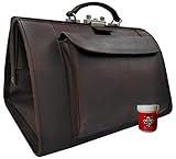 dickes, robustes Rind-Leder Freiherr von Maltzahn Hebammentasche Tristan mit Vortasche aus Rind-Leder u. Lederpflege