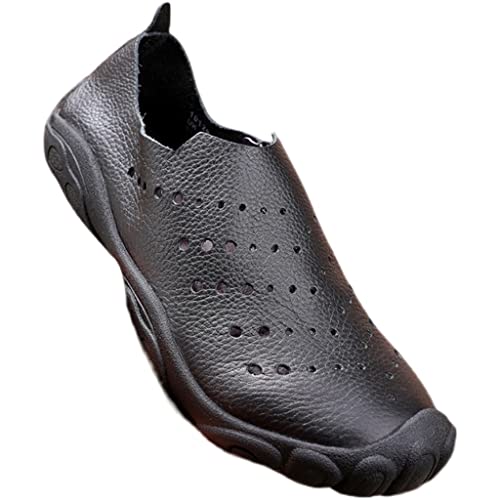 Leather Men Shoes Outdoor Classic Sandals Baotou Set of Feet Beach Soft Comfortable Male Sandals(D,39 Code)