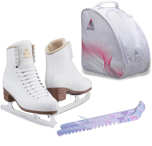 Jackson Ultima Figure Ice Skates Mystique JS1491 / Medium to Wide/Kids 13 Bundle with Bag and Guardog Skate Guards