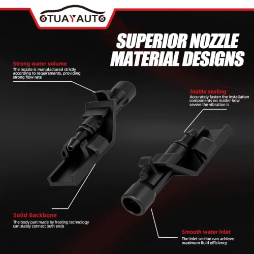 Image of OTUAYAUTO Front Windshield Washer Nozzles Replacement for 2017-2021 Honda Civic, Windshield Washer Fluid Nozzle Kit Replaces 76810-TGG-E01, Set of 2