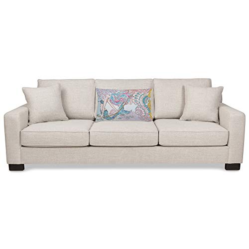 Ekobla Throw Pillow Cover Mediterranean Style Mermaid Ocean Theme Nautical Animal Beach Seaweed Seashell Decor Lumbar Pillow Case Cushion For Sofa Couch Bed Standard Queen Size 20X30 Inch #TOP2