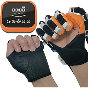 Rehabilitation Robot Gloves, Finger Wrist Rehabilitation Training Assistive Equipment, Hand Rehabilitation Device for Stroke Hemiplegia Hand Function Recovery Finger Trainer/37 ( Color : Left , Size :