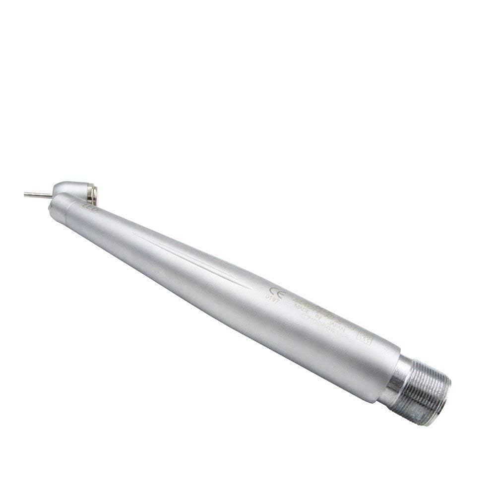 High-Speed 45 Degree Air Turbine Handpiece, Torque Head, Anti-Retraction Valve, Stainless Steel, 3-Port Spray, 4-Hole Coupler