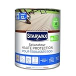 STARWAX - Saturateur Haute Protection - pour Terrasses et Bois Extérieurs Incolore - Protège et Nourrit en Profondeur - Empêche Le Dessèchement - Fabriqué en France - 1L - 10 à 12m²