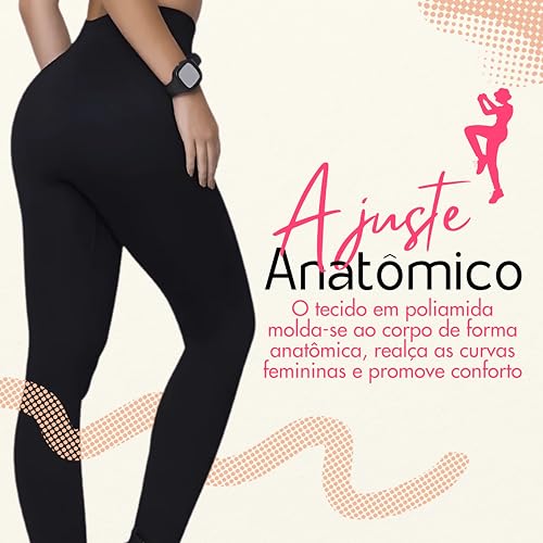 Selene Calça Legging Academia Fitness Cintura Alta Feminina Microfibra Poliamida Sem Costura Zero Tr