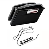 Hard Saddlebags Saddle bags W/Chrome Conversion Brackets for Harley Davidson 1984-2017 Softail Models FLST, FLSTC, FLSTF, FLSTN FLSTS models,Vivid Black