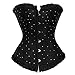 AMURAO Bustier Overbust Top con Strass Corsetti in Lycra Broccato Costum Plus Size Waist Training