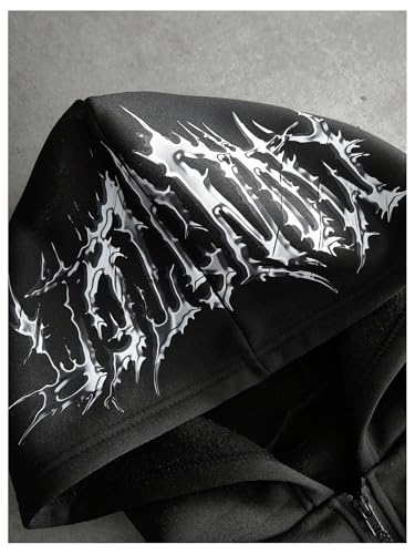 Verdusa Men's Hip Hop Graphic Hoodies Zip Up Long Sleeve Hooded Sweatshirt Streetwear3