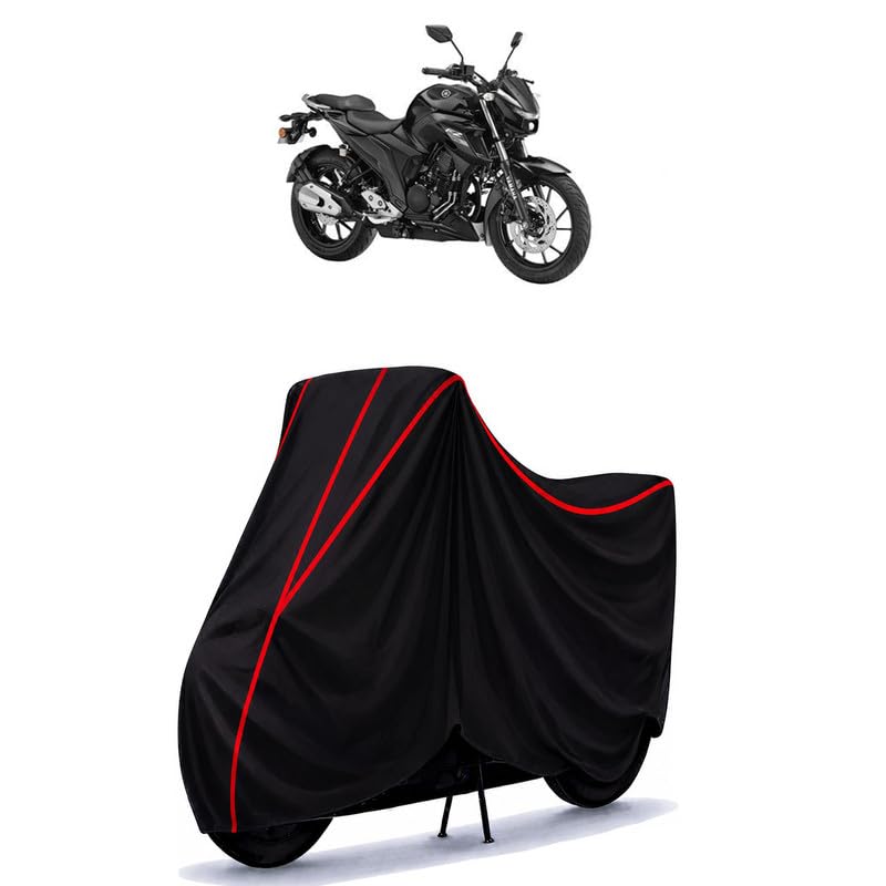 Image of FZ 250 Water Resistant Bike Cover for All Motorcycles & Scooters | Heavy Duty Premium Taffeta Fabric | UV Protection, Dustproof, Scratchproof | All Weather Two Wheeler Body Cover with Elastic Bottom