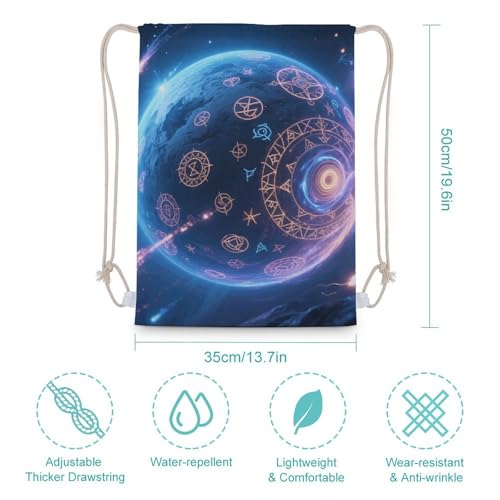 Magic Planet Drawstring Backpack Gym Bag Lightweight Sackpack Gift for Hiking Travel Beach Shopping2