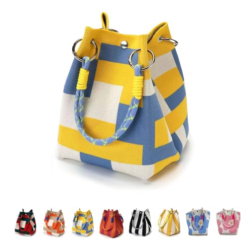 [Nannlia] ニットバッグ ミニ トートバッグ レディース 小さめ エコバック おしゃれ サブバッグミニバッグ 手提げ かばん 柔らかい 折りたためる 軽量 かわいい トレンド