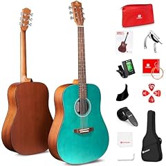 Vangoa Acoustic Guitar 41 Inch Full Size Kit, Folk Country Guitar Starter Bundle Kit With Gig Bag for Beginners Adults Kids, Right-Handed, Matte Green