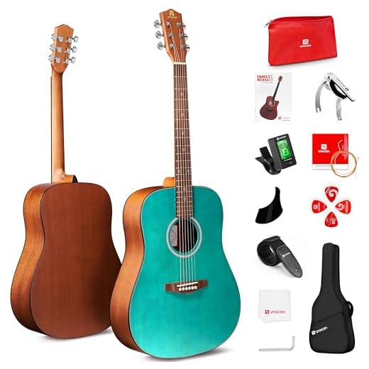 Vangoa Acoustic Guitar 41 Inch Full Size Kit, Folk Country Guitar Starter Bundle Kit With Gig Bag for Beginners Adults Kids, Right-Handed, Matte Green