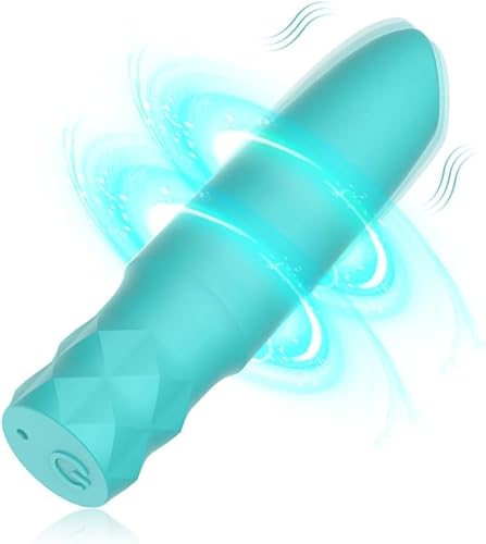 YIBINKG Waterproof 10 Modes Quiet Powerful Handheld Bullet Tool Bullet Massage Rod Travel Portable Silicone Massage Ball for Women Pleasure Handheld Personal Bullet for Quick Relaxation (Lake Blue)