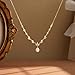 Maxcate Pearl Necklaces for Women Trendy Dainty 14k Gold Plated Single Pearl Necklace Simple Drop Charm Zirconia Pendant Wedding Bride Bridesmaid Necklace Gold Jewelry for Women Gifts Accesory