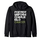 Fuck Cancer Foxtrot Uniform Charlie Kilo Lung Breast Cancer Zip Hoodie