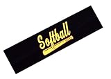 Wholesale Softball Headbands (Available in Lots of Bulk Quantities) Cotton Stretch Absorbent Sport and Fashion Headband from Funny Girl Designs (24 Headbands, Black Headband(s))