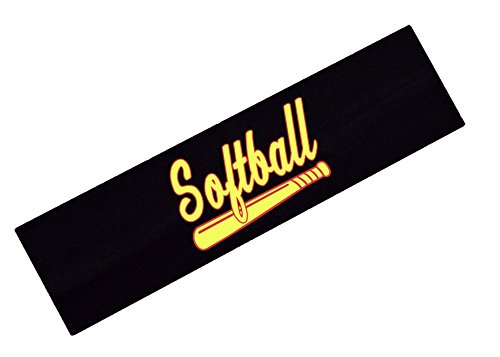 Wholesale Softball Headbands (Available in Lots of Bulk Quantities) Cotton Stretch Absorbent Sport and Fashion Headband from Funny Girl Designs (24 Headbands, Black Headband(s))