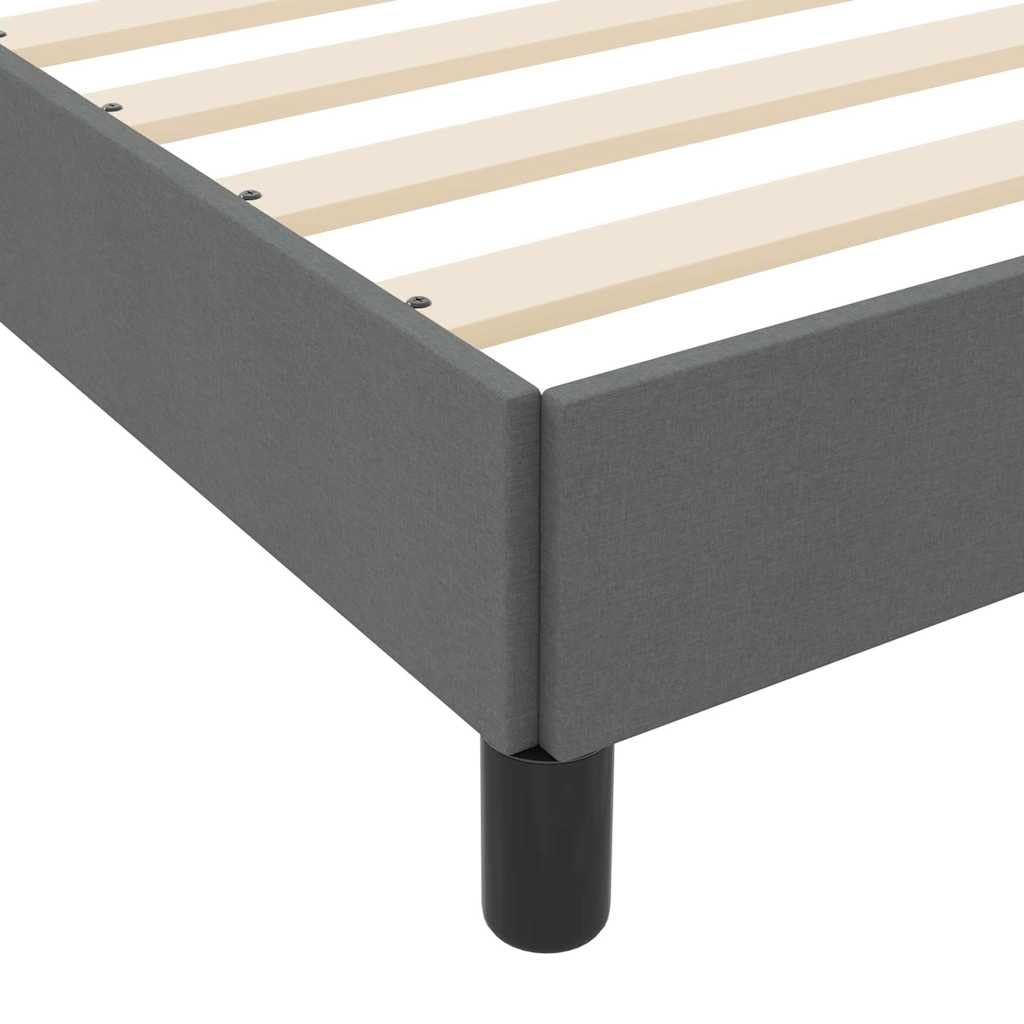 vidaXL Boxspringbett mit Matratze Dunkelgrau 140 x 200 cm Stoff, Moderner Bettgestell, rechteckige Schlafbasis, Stabiler Boxspring, Coole Optik, Holz, gemütliche Plattform