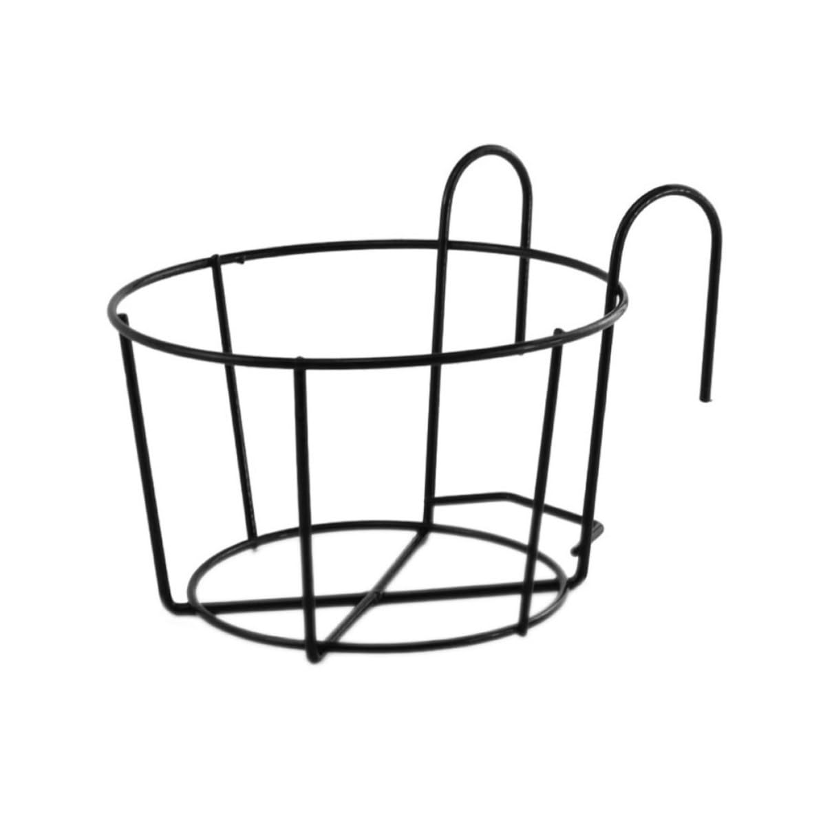 Fioriera rotonda da parete in ferro battuto da 25 cm, elegante supporto da appendere per interni ed esterni, decorazione da giardino e balcone, accessorio durevole per la casa