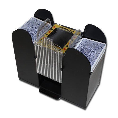 Brybelly 6-Deck All-in-One Blackjack Kit - Black Jack Felt, 6-Deck Dealer Shoe and Discard Tray, 6-Deck Automatic Card Shuffler, Cut Cards and 6 Decks of Cards - Thumbnail 3