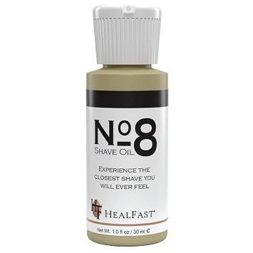 HealFast No. 8 Shave Oil, 1 oz, Premium Shaving Oil for Men & Women, Helps Prevent Razor Burn, Razor Drag & Ingrown Hairs, Softens Hair and Cleanses Pores, Pre & Post Shave