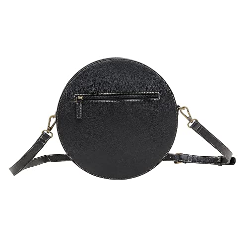 Myra Bag Western Leather Round Bag for Women - Crossbody Purse Shoulder Bag Flax Blossom3