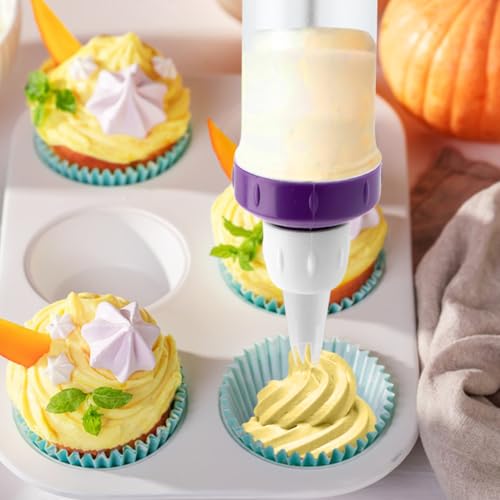 Donut Filler Injector, Cupcake Filler Tool Piping Kit, with 7 Icing Nozzles, 3 Cream Scrapers Frosting Piping Nozzles Kits, for Cake Cookie Baking