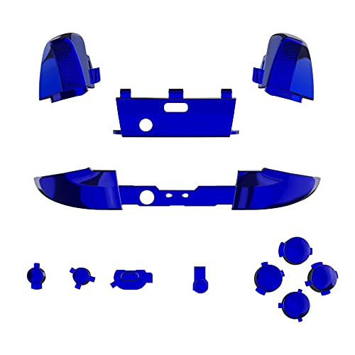 Image of eXtremeRate Chrome Blue Replacement Buttons for Xbox One Elite Series 2 Controller, LB RB LT RT Bumpers Triggers ABXY Start Back Sync Profile Keys for Xbox Elite Series 2 Core Controller Model 1797