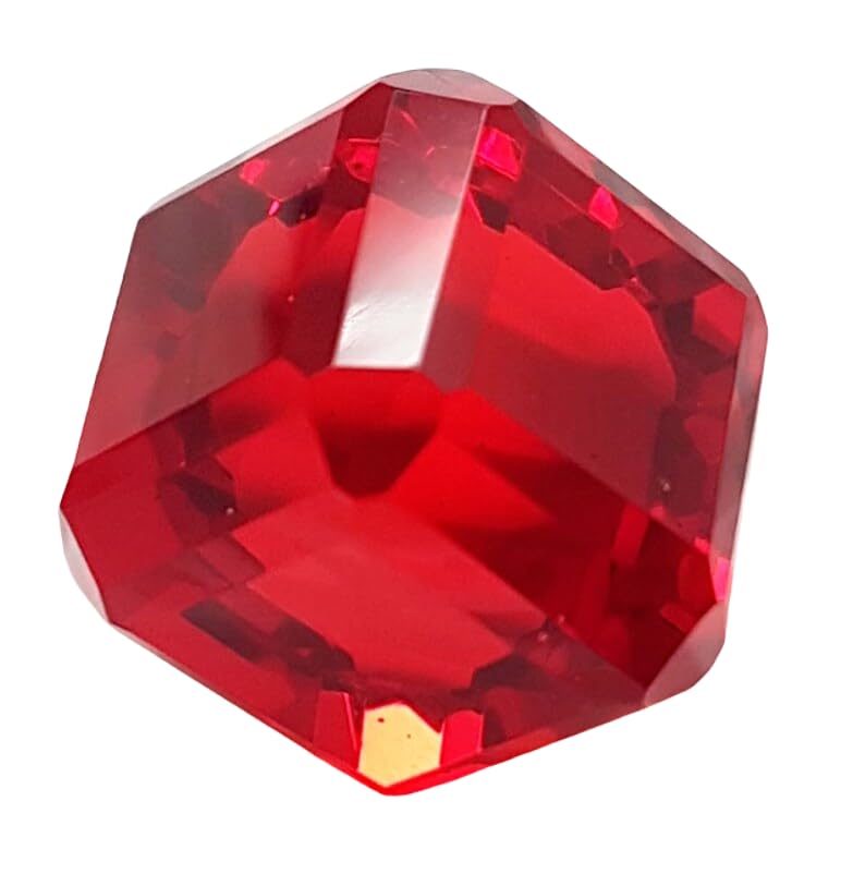 Saphir rouge naturel en cube à facettes 25mm GH_NAT_11477 pour création de bijoux DIY