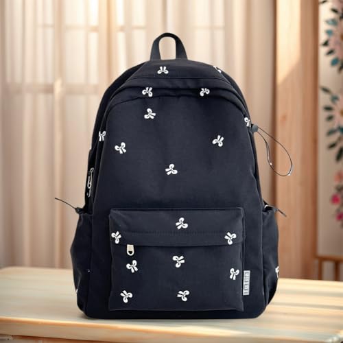 Bowknot Backpack Adjustable Strap Bookbags for Girl Women Travel (Black)4